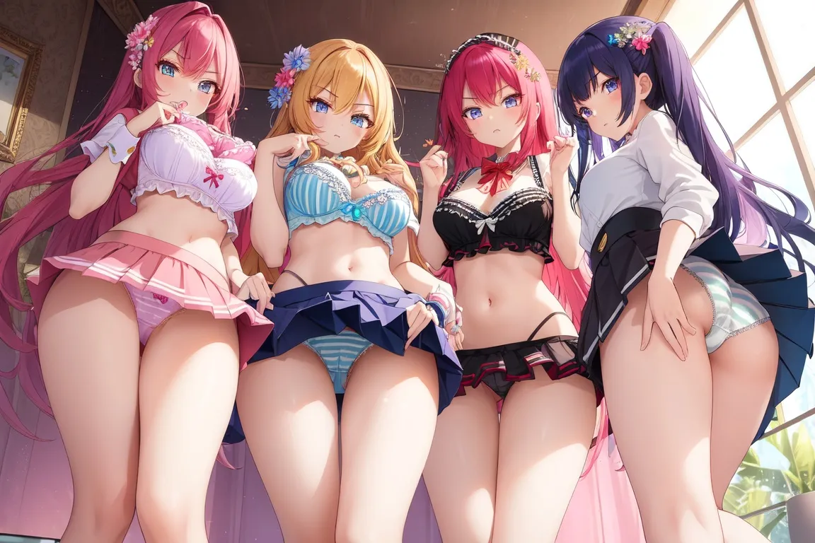 ハーレム-妹系女子-嫌な顔-パンチラ-43