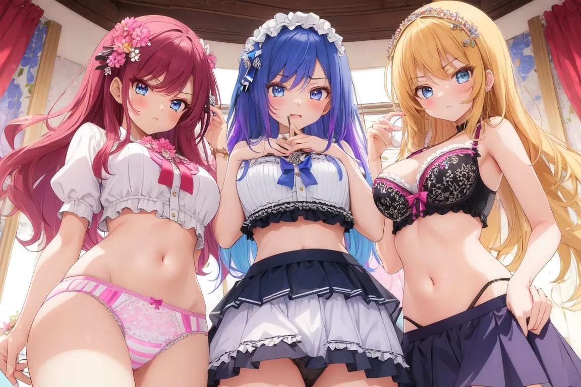 ハーレム-妹系女子-嫌な顔-パンチラ-56