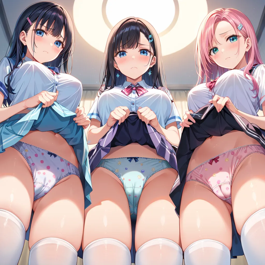 ハーレム-嫌な顔-パンチラ-105