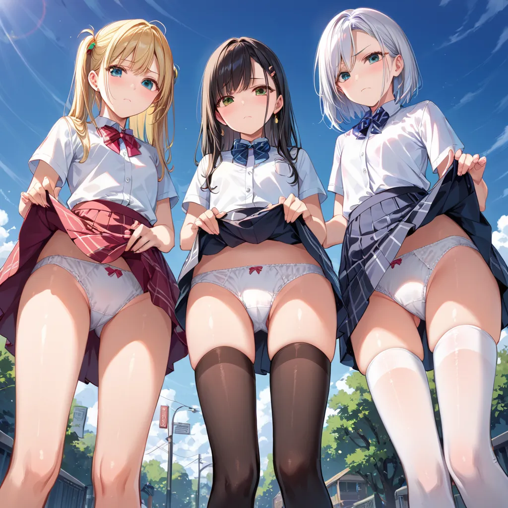 ハーレム-嫌な顔-パンチラ-2