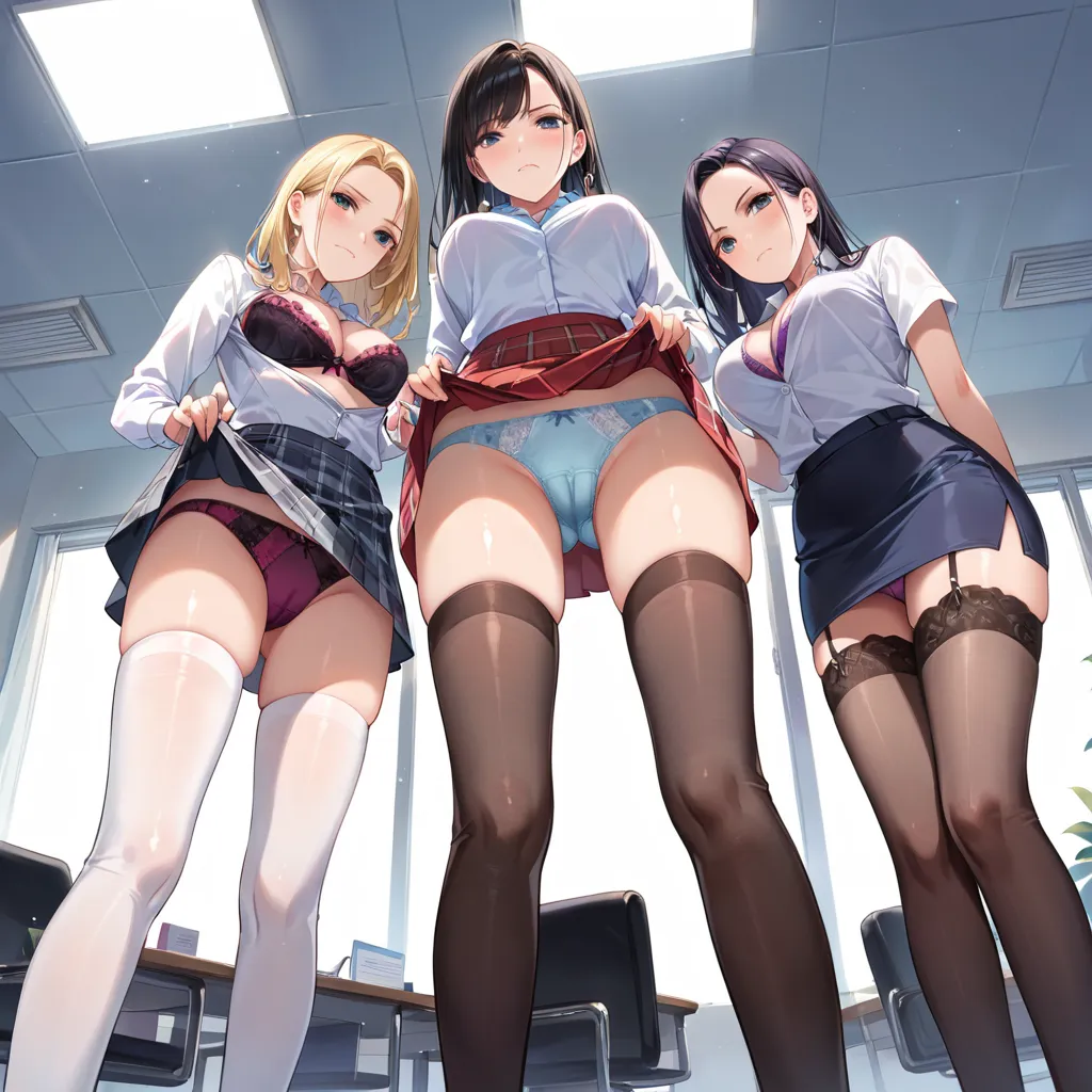 ハーレム-嫌な顔-パンチラ-24