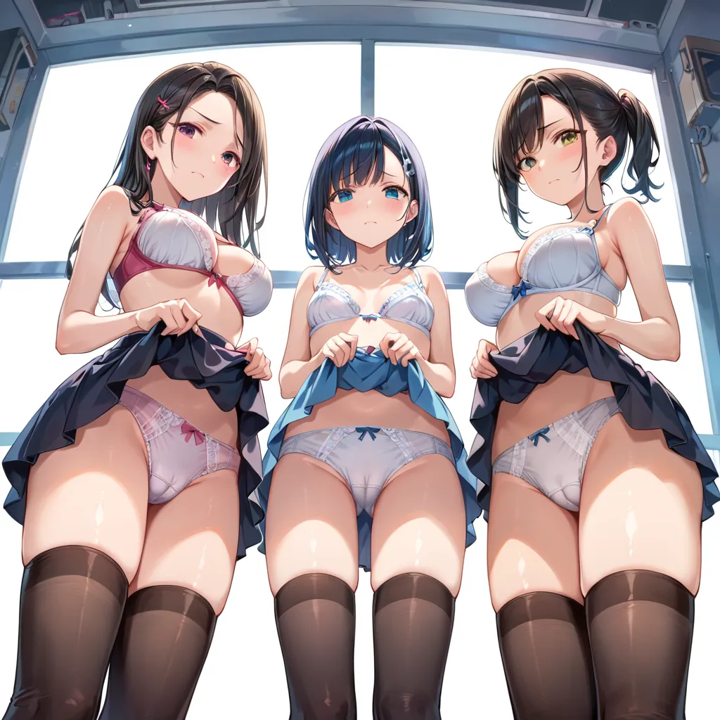 ハーレム-嫌な顔-パンチラ-3