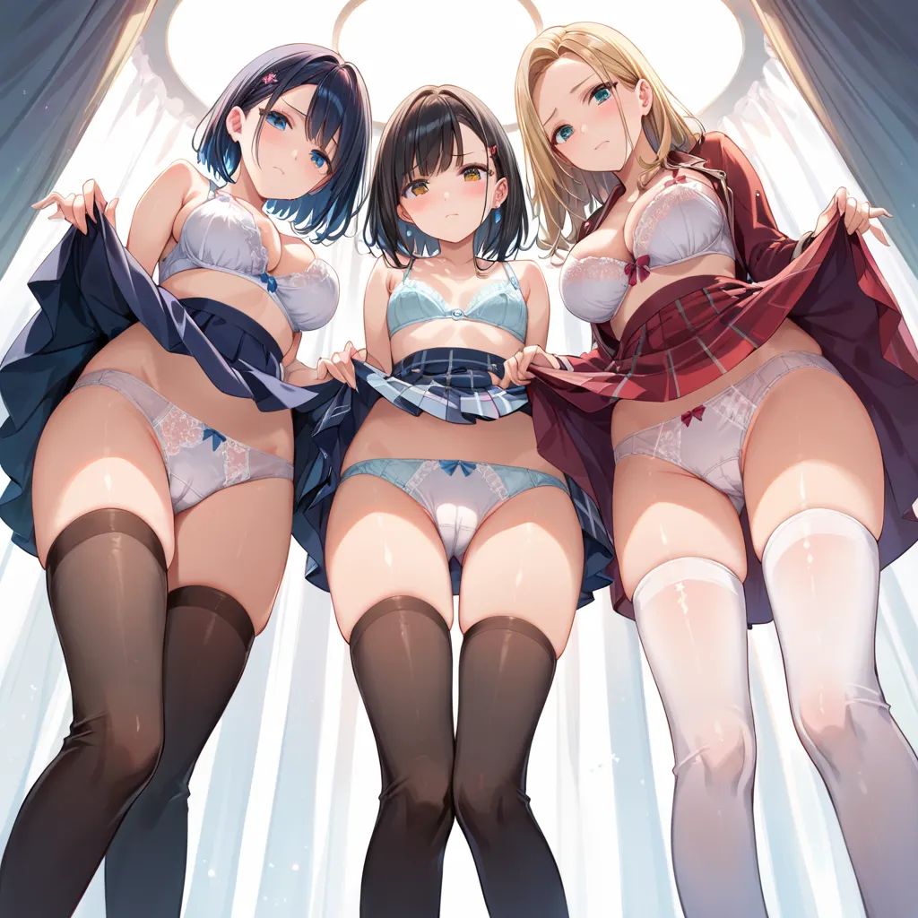 ハーレム-嫌な顔-パンチラ-4