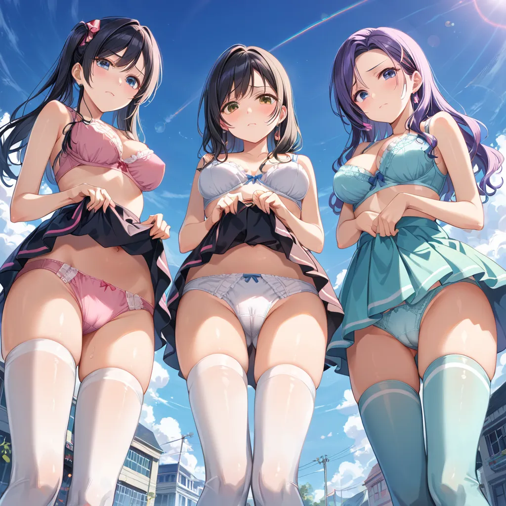 ハーレム-嫌な顔-パンチラ-68