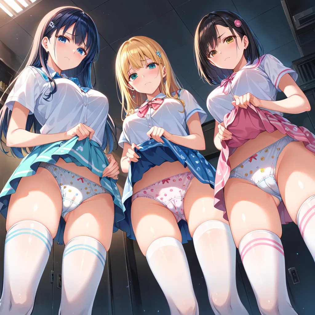 ハーレム-嫌な顔-パンチラ-97